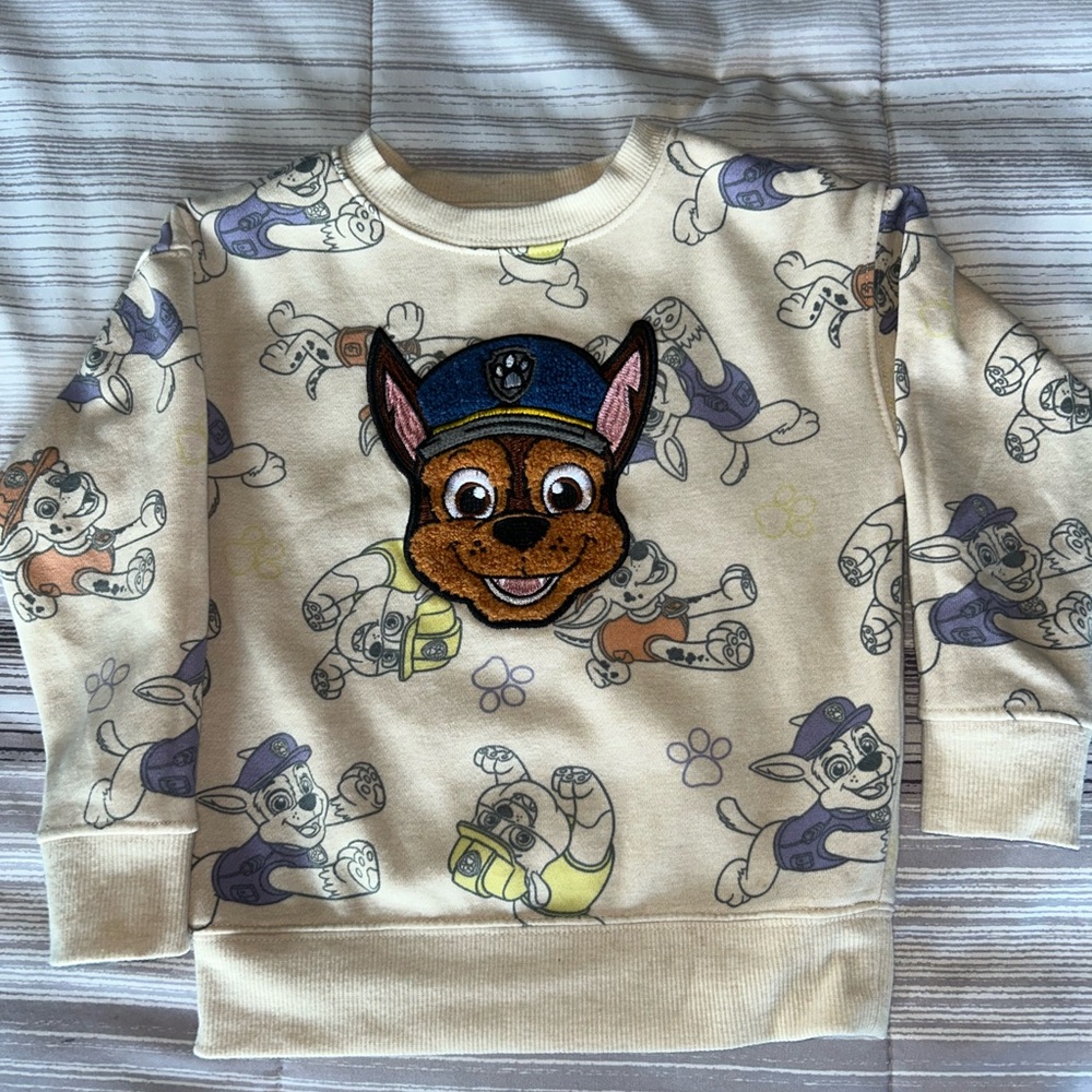 The Children's Place Cream and Blue Paw Patrol Sweatshirt